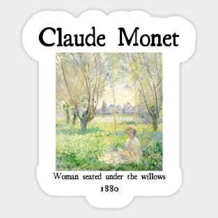 Woman seated under the willows Sticker